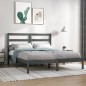 vidaXL Estructura de cama de madera maciza de pino gris 140x190 cm