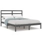 vidaXL Estructura de cama de madera maciza de pino gris 140x190 cm