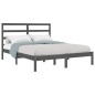 vidaXL Estructura de cama de madera maciza de pino gris 140x190 cm