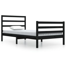 vidaXL Estructura de cama madera maciza de pino negra 100x200 cm