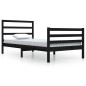 vidaXL Estructura de cama madera maciza de pino negra 100x200 cm