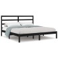 vidaXL Estructura de cama de madera maciza de pino negra 200x200 cm
