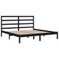 vidaXL Estructura de cama de madera maciza de pino negra 200x200 cm