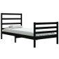 vidaXL Estructura de cama madera maciza de pino negra 90x200 cm vidaXL Estructura de cama madera maciza de pino negra 90x200 cm
