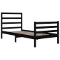 vidaXL Estructura de cama madera maciza de pino negra 90x200 cm vidaXL Estructura de cama madera maciza de pino negra 90x200 cm