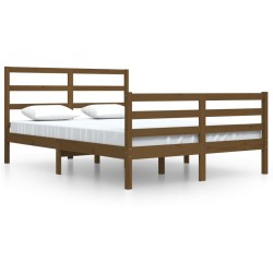 vidaXL Estructura de cama madera maciza de pino marrón miel 140x200 cm
