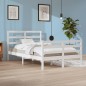 vidaXL Estructura de cama madera maciza de pino blanco 120x200 cm vidaXL Estructura de cama madera maciza de pino blanco 120x200 cm