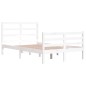vidaXL Estructura de cama madera maciza de pino blanco 120x200 cm vidaXL Estructura de cama madera maciza de pino blanco 120x200 cm