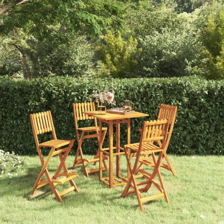 vidaXL Juego muebles de bar de jardín 5 piezas madera maciza de acacia 