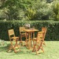 vidaXL Juego muebles de bar de jardín 5 piezas madera maciza de acacia vidaXL Juego muebles de bar de jardín 5 piezas madera maciza de acacia