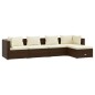 vidaXL Set muebles de jardín 5 piezas y cojines ratán sintético marrón vidaXL Set muebles de jardín 5 piezas y cojines ratán sintético marrón