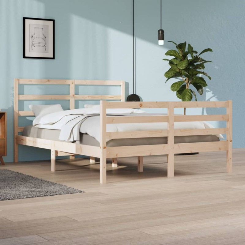 vidaXL Estructura de cama de madera maciza de pino 160x200 cm