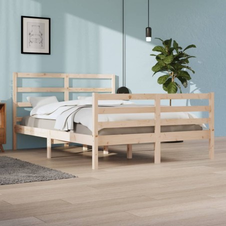 vidaXL Estructura de cama de madera maciza de pino 160x200 cm