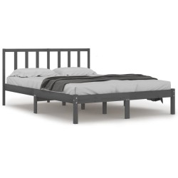 vidaXL Estructura de cama madera maciza de pino gris 120x200 cm
