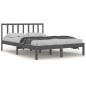 vidaXL Estructura de cama madera maciza de pino gris 120x200 cm