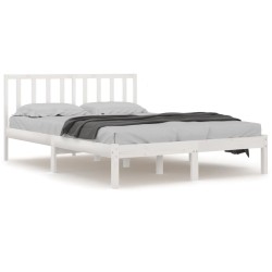 vidaXL Estructura cama madera de pino doble pequeña blanca 120x190 cm
