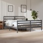 vidaXL Estructura de cama de madera maciza de pino gris 200x200 cm vidaXL Estructura de cama de madera maciza de pino gris 200x200 cm