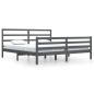 vidaXL Estructura de cama de madera maciza de pino gris 200x200 cm vidaXL Estructura de cama de madera maciza de pino gris 200x200 cm