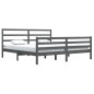 vidaXL Estructura de cama de madera maciza de pino gris 200x200 cm vidaXL Estructura de cama de madera maciza de pino gris 200x200 cm