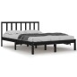 vidaXL Estructura de cama de madera maciza de pino negra 140x200 cm vidaXL Estructura de cama de madera maciza de pino negra 140x200 cm
