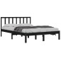 vidaXL Estructura de cama de madera maciza de pino negra 140x200 cm vidaXL Estructura de cama de madera maciza de pino negra 140x200 cm
