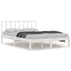 vidaXL Estructura de cama de madera maciza de pino blanco 120x190 cm