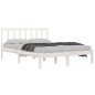 vidaXL Estructura de cama de madera maciza de pino blanco 120x190 cm