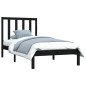 vidaXL Estructura cama madera maciza pino individual negra 75x190 cm vidaXL Estructura cama madera maciza pino individual negra 75x190 cm