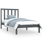 vidaXL Estructura de cama madera maciza de pino gris 90x200 cm