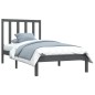 vidaXL Estructura de cama madera maciza de pino gris 90x200 cm