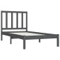 vidaXL Estructura de cama madera maciza de pino gris 90x200 cm