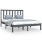 vidaXL Estructura de cama de madera maciza de pino gris 160x200 cm vidaXL Estructura de cama de madera maciza de pino gris 160x200 cm