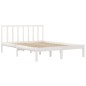 vidaXL Estructura de cama de madera maciza de pino blanco 160x200 cm vidaXL Estructura de cama de madera maciza de pino blanco 160x200 cm