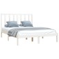 vidaXL Estructura cama madera maciza pino blanca king size 150x200 cm vidaXL Estructura cama madera maciza pino blanca king size 150x200 cm