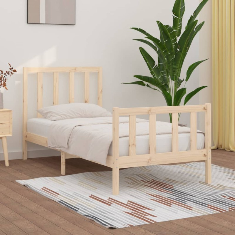 vidaXL Estructura de cama madera maciza 75x190 cm vidaXL Estructura de cama madera maciza 75x190 cm