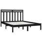 vidaXL Estructura de cama doble madera maciza negro 135x190 cm vidaXL Estructura de cama doble madera maciza negro 135x190 cm