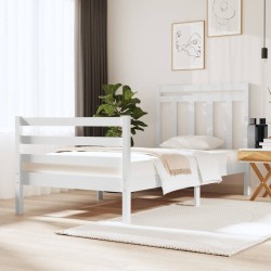 vidaXL Estructura de cama individual madera maciza blanca 90x190 cm