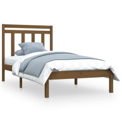 vidaXL Estructura de cama madera maciza marrón miel 100x200 cm