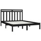 vidaXL Estructura de cama de madera maciza negra 140x190 cm