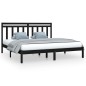 vidaXL Estructura de cama de madera maciza de pino negra 200x200 cm vidaXL Estructura de cama de madera maciza de pino negra 200x200 cm