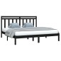 vidaXL Estructura de cama de madera maciza de pino negra 200x200 cm vidaXL Estructura de cama de madera maciza de pino negra 200x200 cm