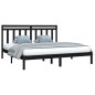 vidaXL Estructura de cama madera maciza negro super king 180x200 cm vidaXL Estructura de cama madera maciza negro super king 180x200 cm