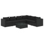 vidaXL Set de muebles de jardín 7 pzas y cojines ratán sintético negro vidaXL Set de muebles de jardín 7 pzas y cojines ratán sintético negro