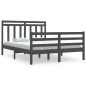vidaXL Estructura de cama de madera maciza gris 140x200 cm