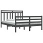 vidaXL Estructura de cama de madera maciza gris 140x200 cm