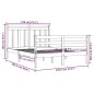 vidaXL Estructura de cama de madera maciza gris 140x200 cm