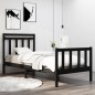 vidaXL Estructura de cama individual madera maciza negra 75x190 cm vidaXL Estructura de cama individual madera maciza negra 75x190 cm