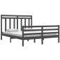 vidaXL Estructura de cama de madera maciza de pino gris 160x200 cm vidaXL Estructura de cama de madera maciza de pino gris 160x200 cm