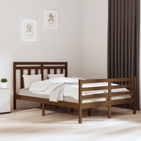 vidaXL Estructura cama madera maciza doble pequeña marrón 120x190 cm