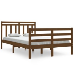 vidaXL Estructura cama madera maciza doble pequeña marrón 120x190 cm
